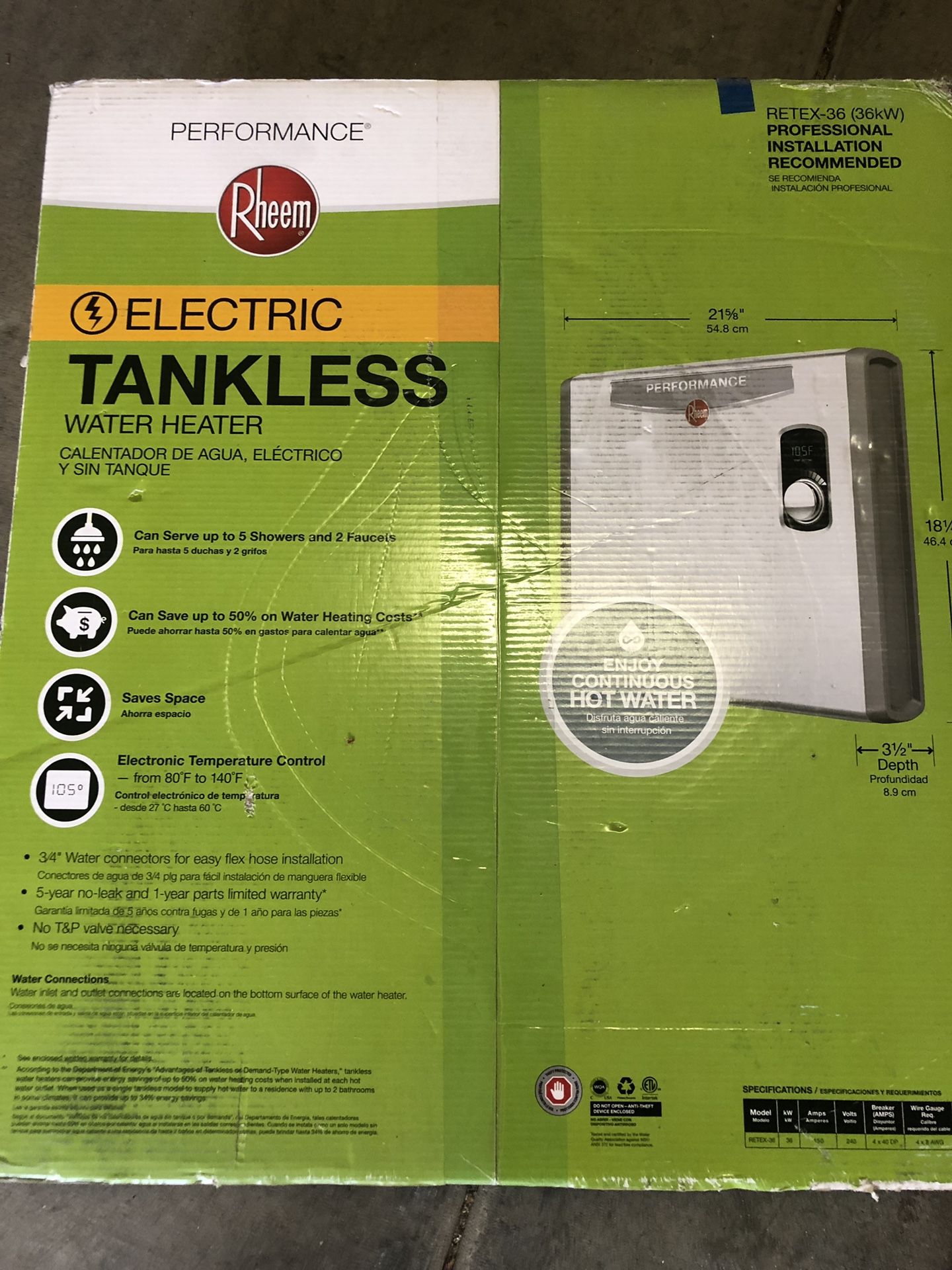 Rheem Gpm Kw Tankless Electric Water Heater For Sale In Scottsdale