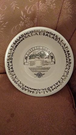 Salad Bowl By Royal China, Retains Cold For Long Periods, Comes With Recipe For Overnight Salad 🥗 Printed On Bottom Of Bowl 🥣. Thumbnail