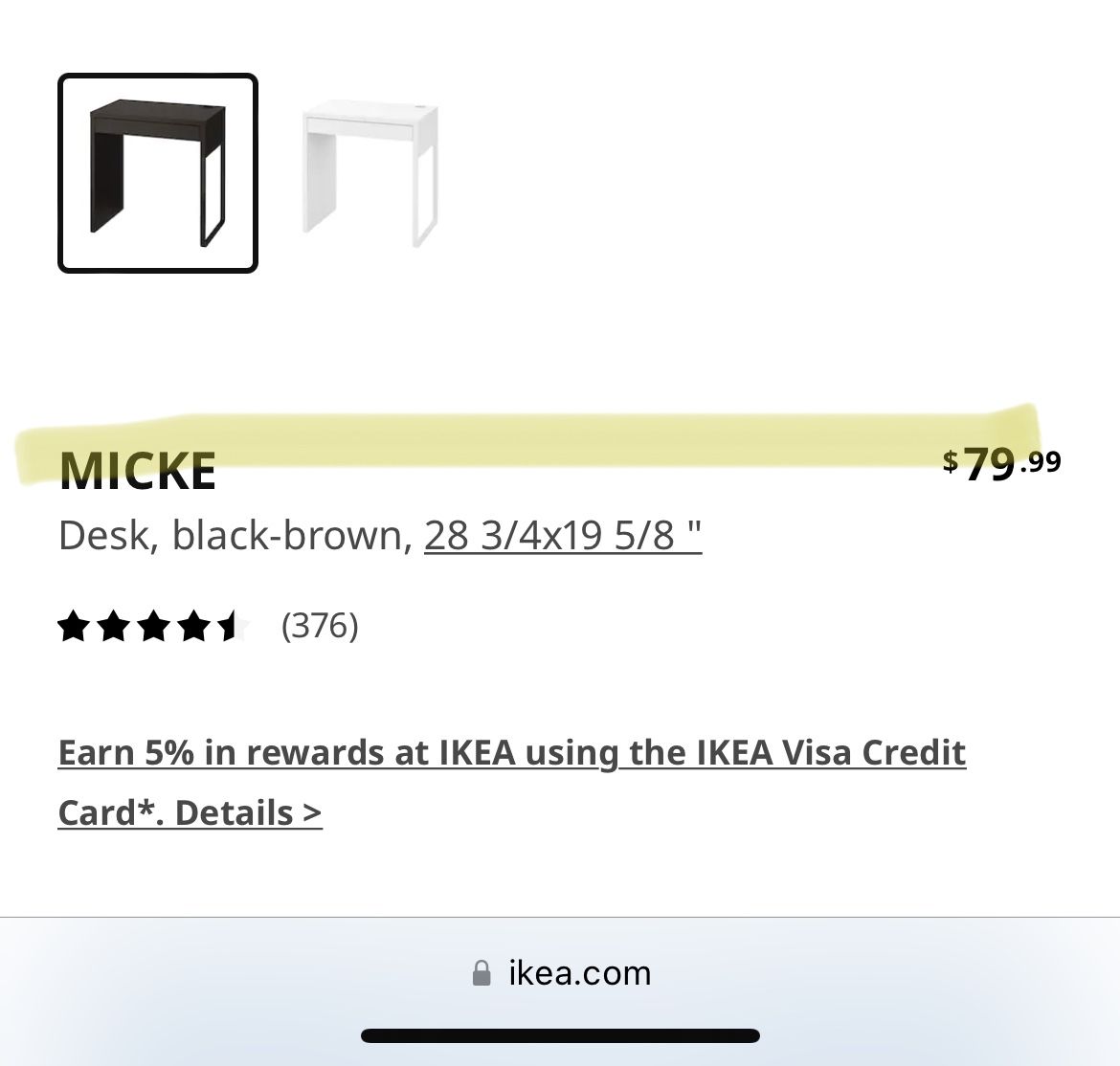 IKEA Micke Desk & Orfjall Swivel Chair