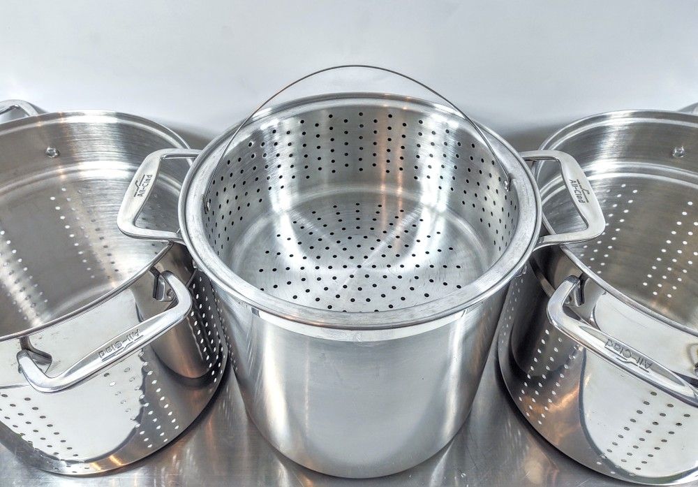 All-Clad 12 Qt Stock Pot With 3 Colander/Steamer Inserts