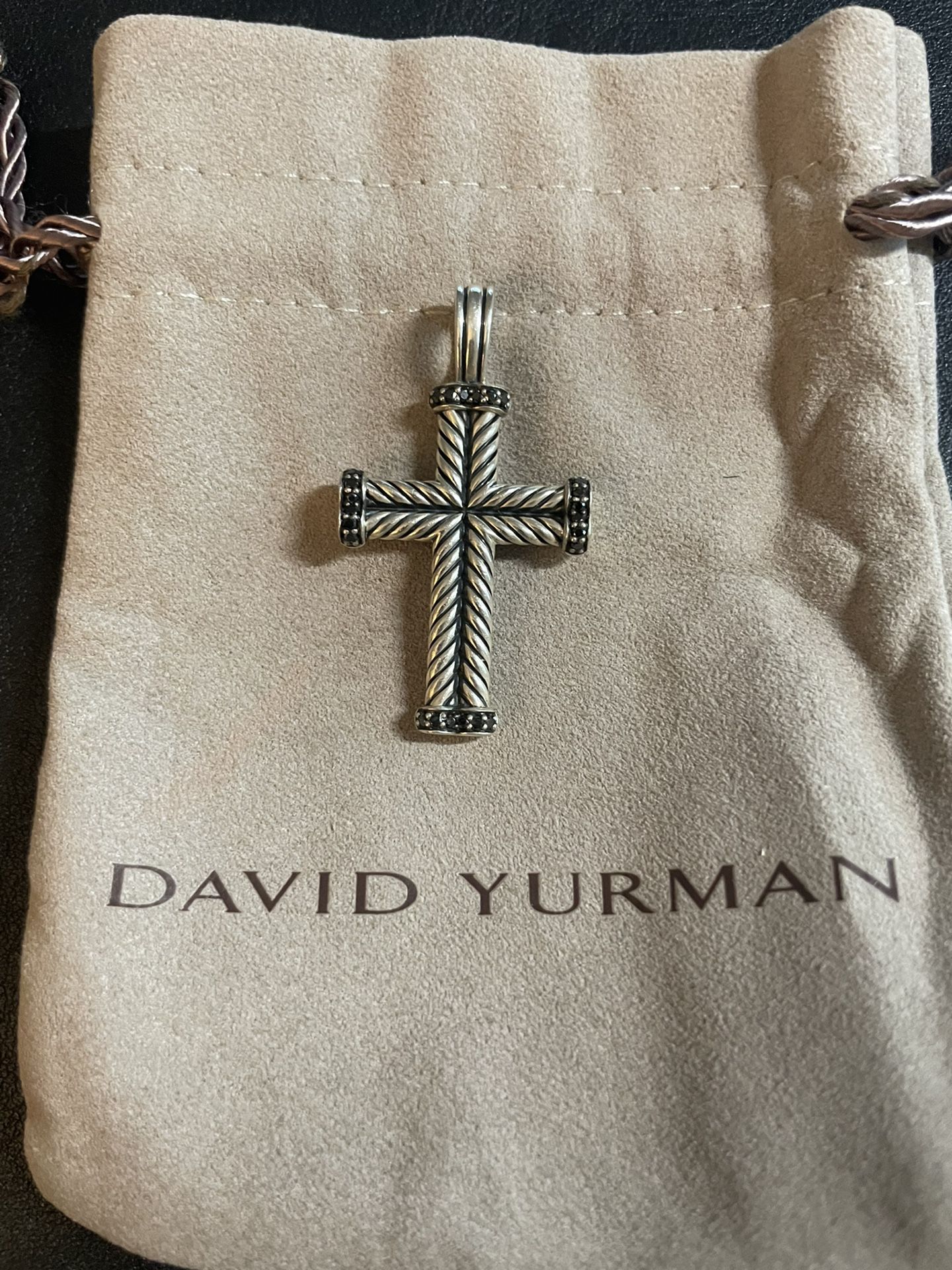 David Yurman Box Chain Necklace and Cross