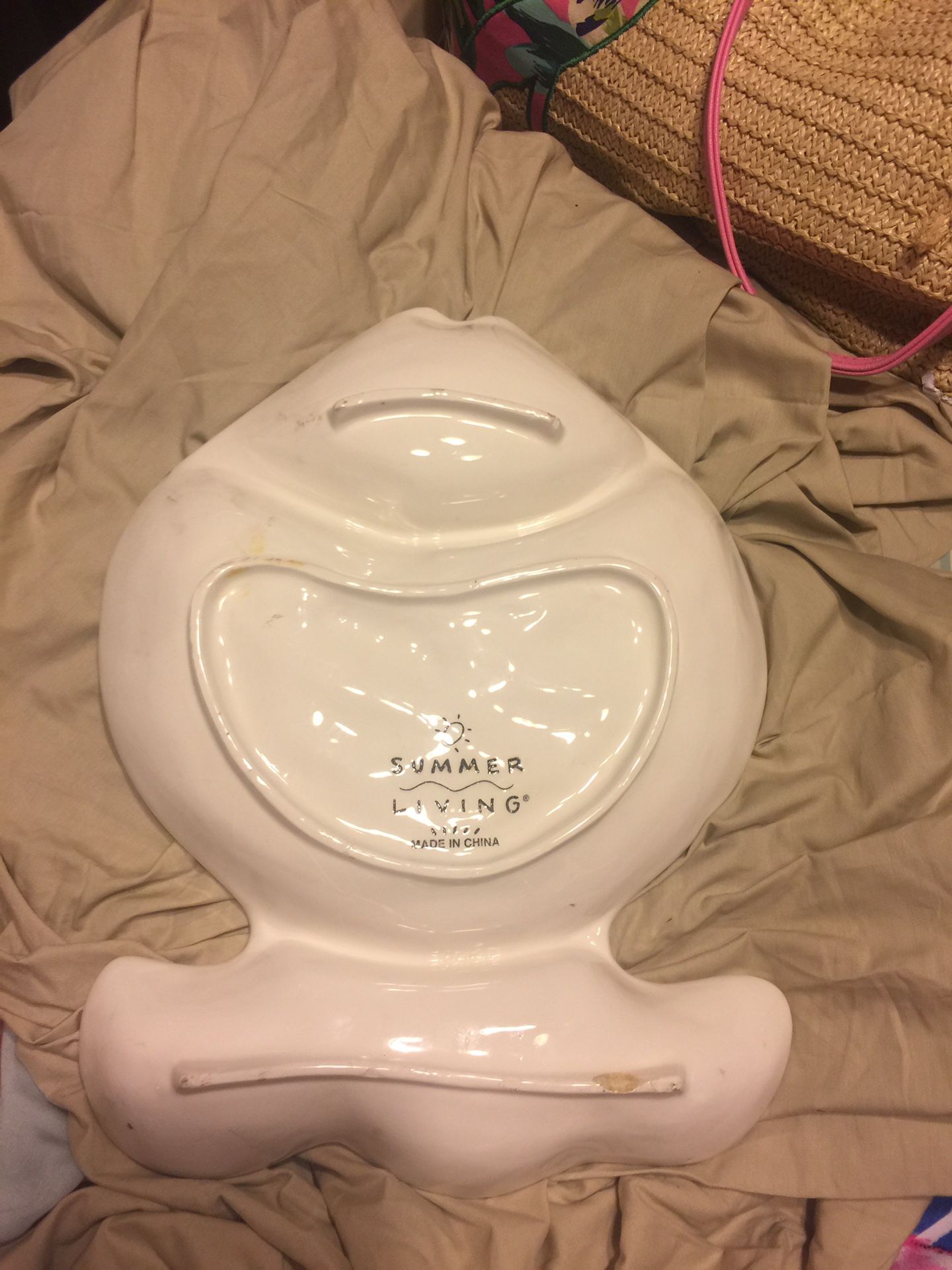Summer Living Chip Dip Serving Dish Bowl fish