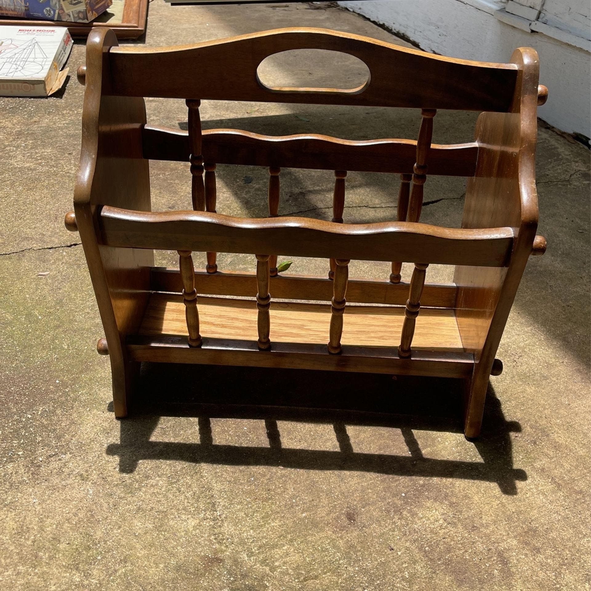 Vintage Wood Magazine Rack