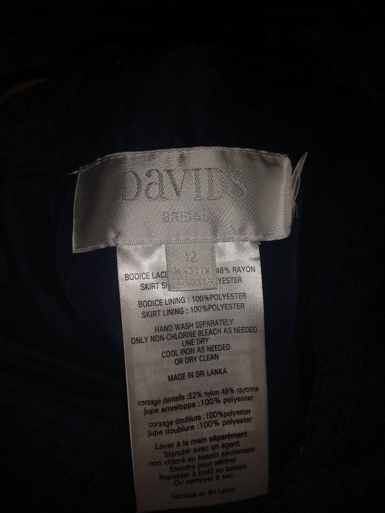 David's Bridal, bridesmaid dress Marine Blue