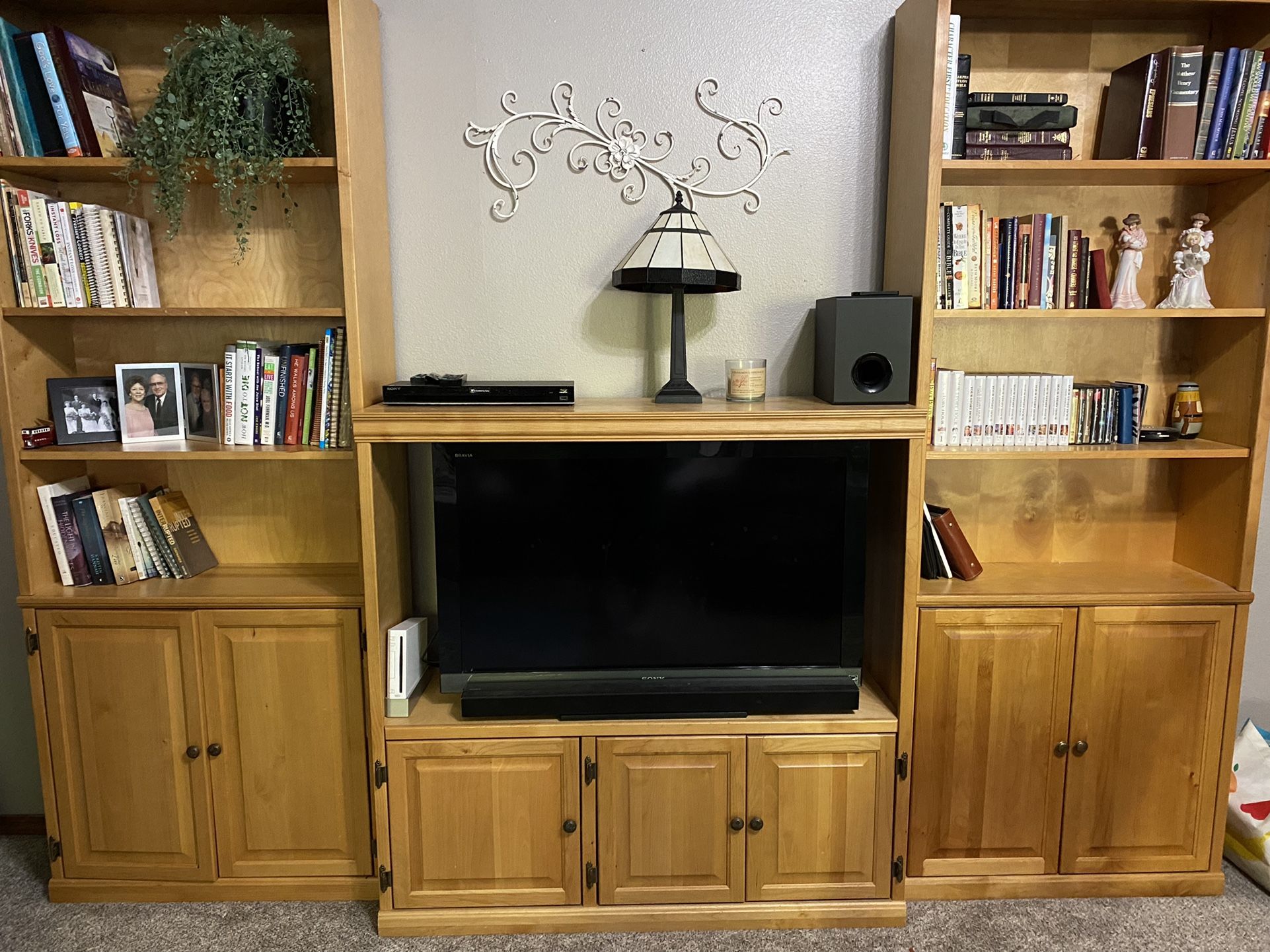 Entertainment Center And Book Shelves And Flat Screen Tv Included!!