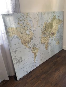 Ikea Premiar World Map Rare Discontinued Ikea Premiär World Map Canvas Wall Art With Aluminum  Frame For Sale In Torrance, Ca - Offerup