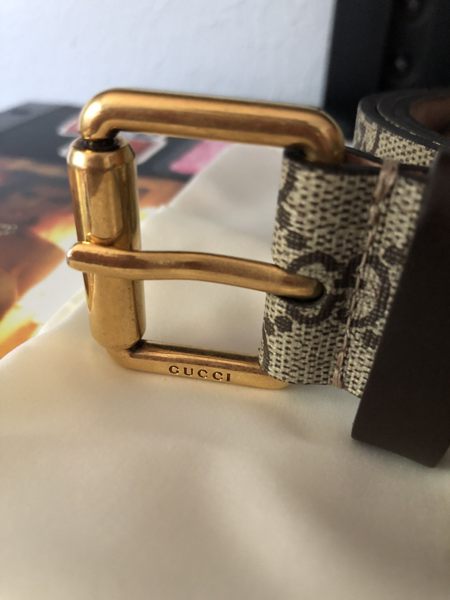 GUCCI Supreme belt with Kingsnake print