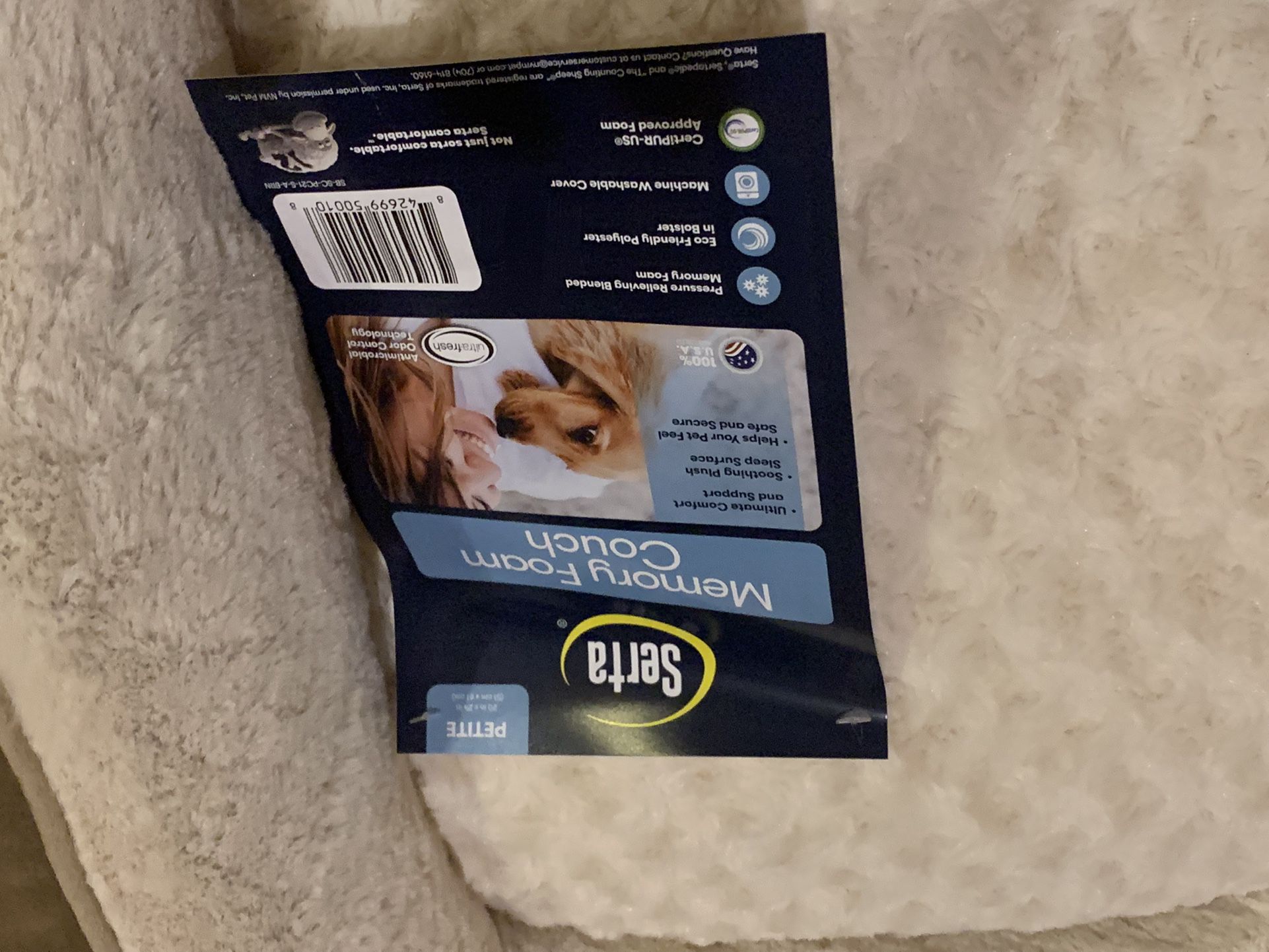 Serta Memory Foam Dog Bed Brand New