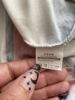 Xian Xian Women Striped Empire Waist Spaghetti Strap Handkerchief Slip Dress L Thumbnail