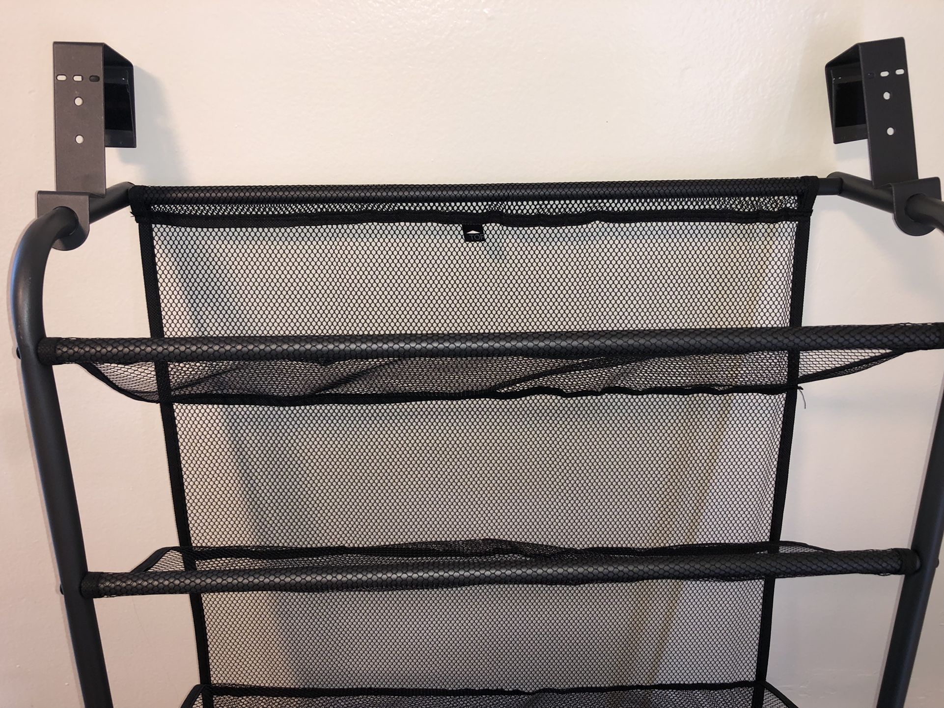 Door Metal Shoe Rack Black