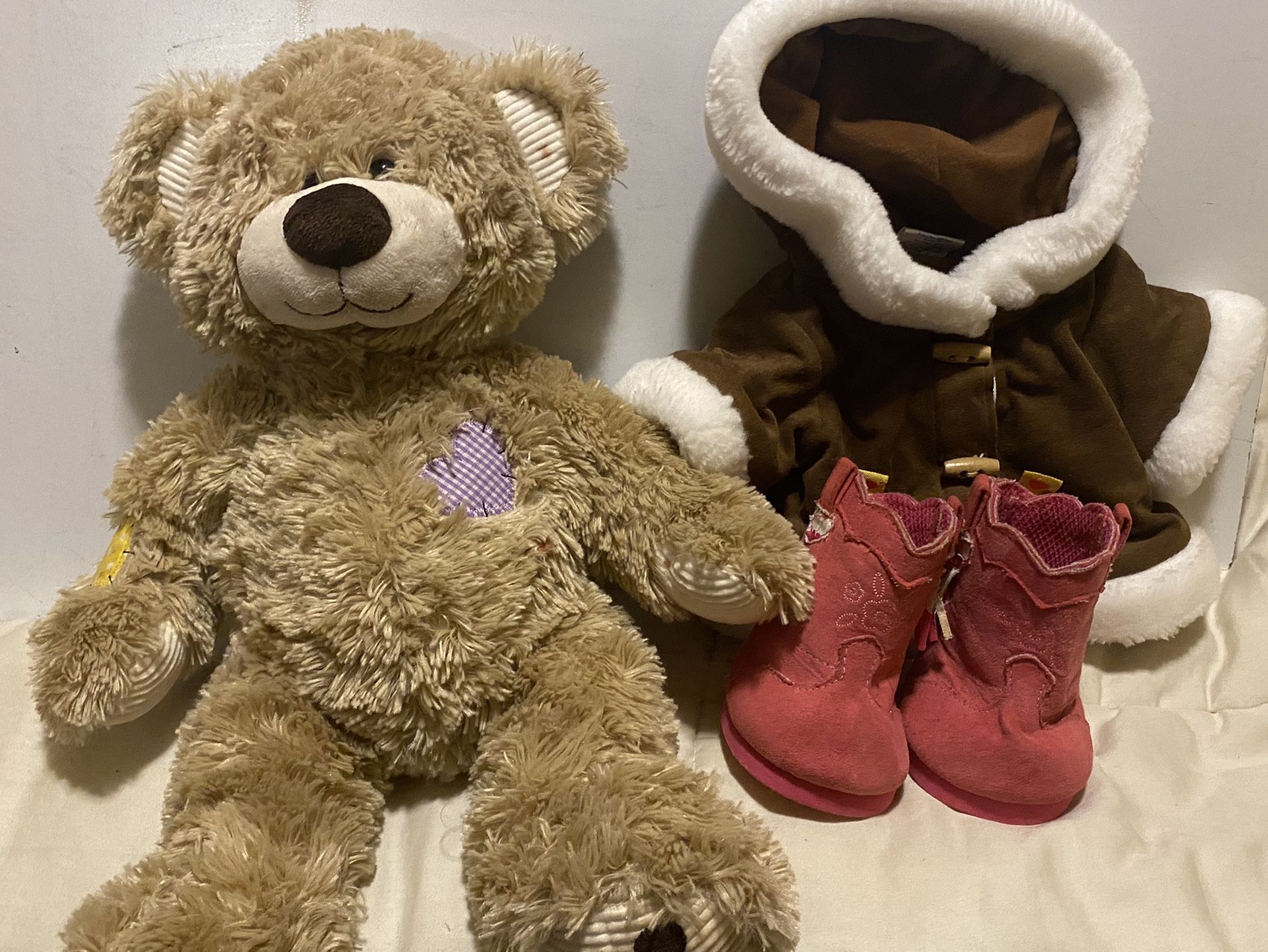 Teddy Bear With Boots And Jacket Removable