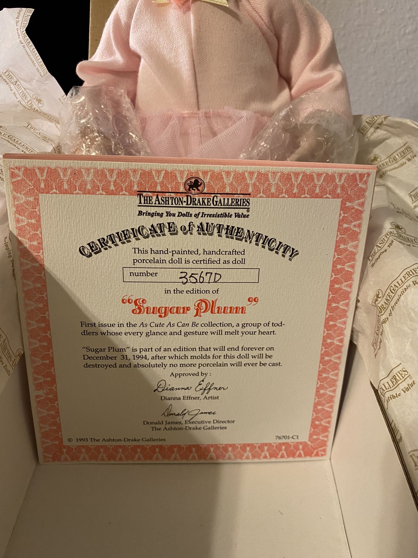 Ashton-Drake Galleries “Sugar Plum” Doll