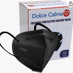 Dolce Calma KN95 Face Mask 50 Pack,-Layer Filtration Cup Dust Filter Coverfor Men & Women, Individually Wrapped, Breath Thumbnail