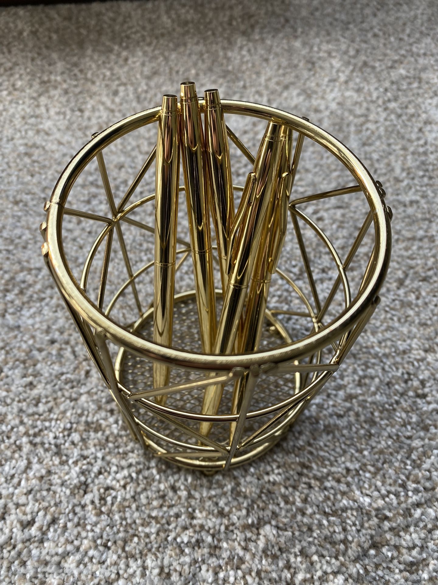 Hickory Wood Wedding Card Box With Gold Pens