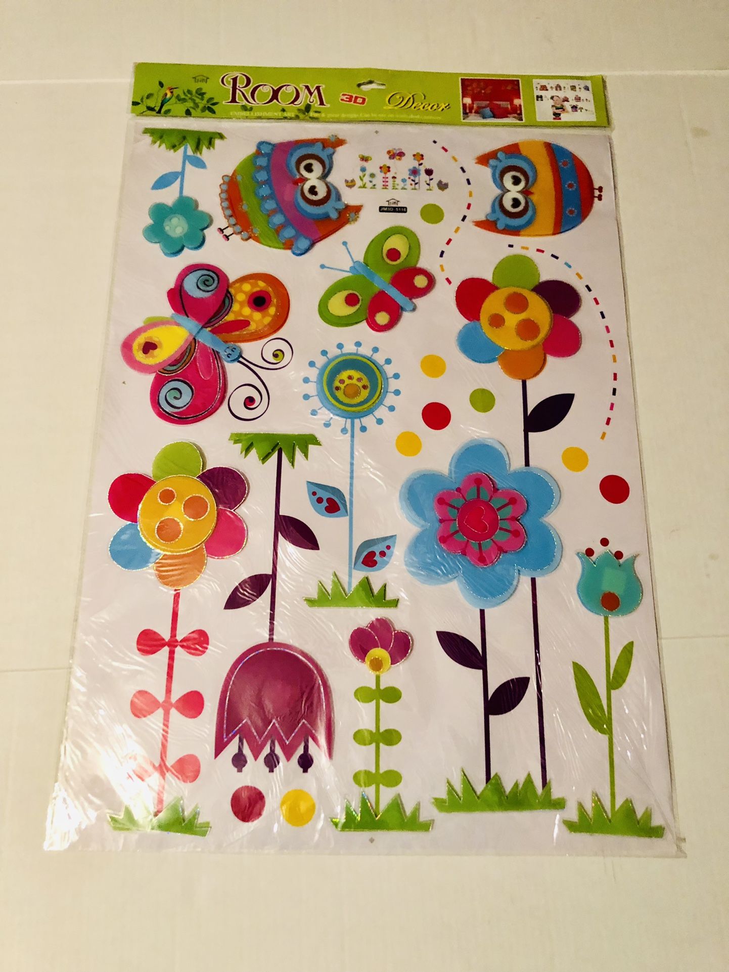 Owl & Flower 3D Wall, Mirror or Window Sticker Absolutely Stunning Some of the Decals Pop out and look realistic 30x20 Inches 2 available listing