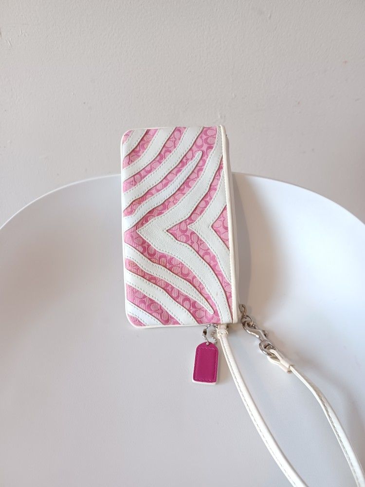 Women's Classic Coach Wallet White/Pink