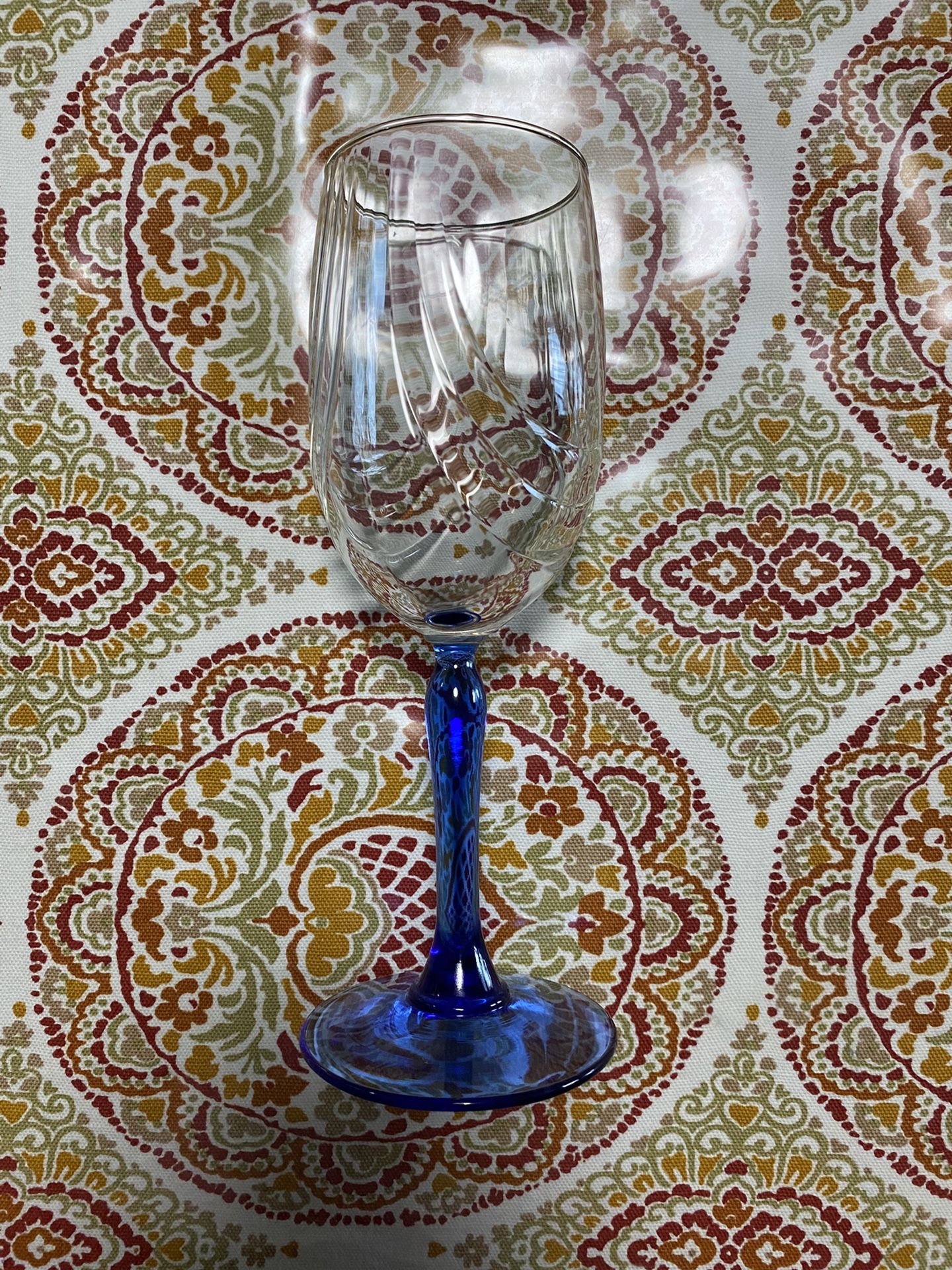 Vintage Crystal D'Arques Durand Ruby Red Clear Stemmed Diamond Pattern 8" Wine Glasses Set of 12