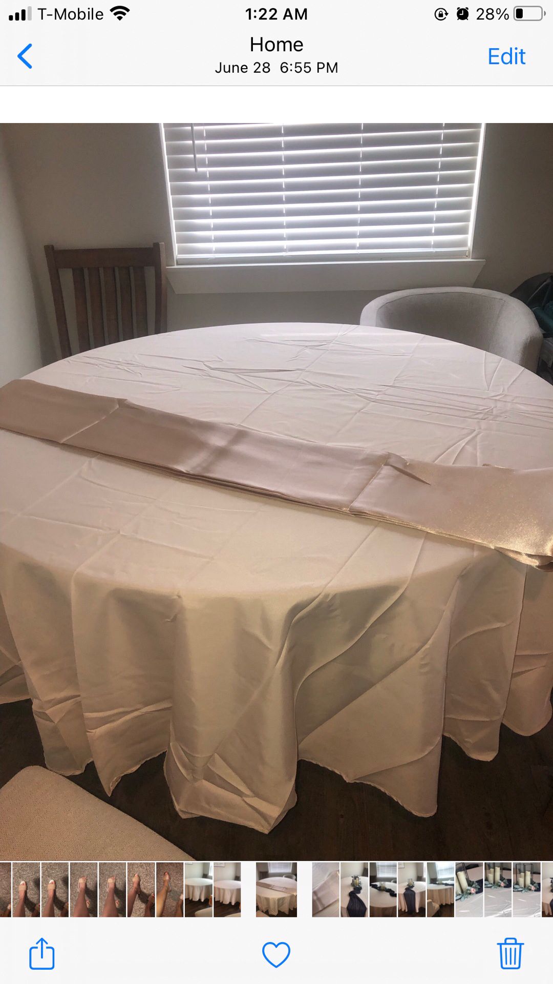 (12) 108’ Round Champagne Table Cloths