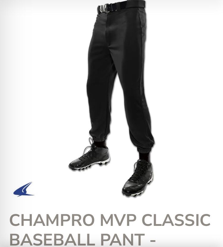 Champro MVP Classic Baseball Pant Senior BP4A Black Medium New