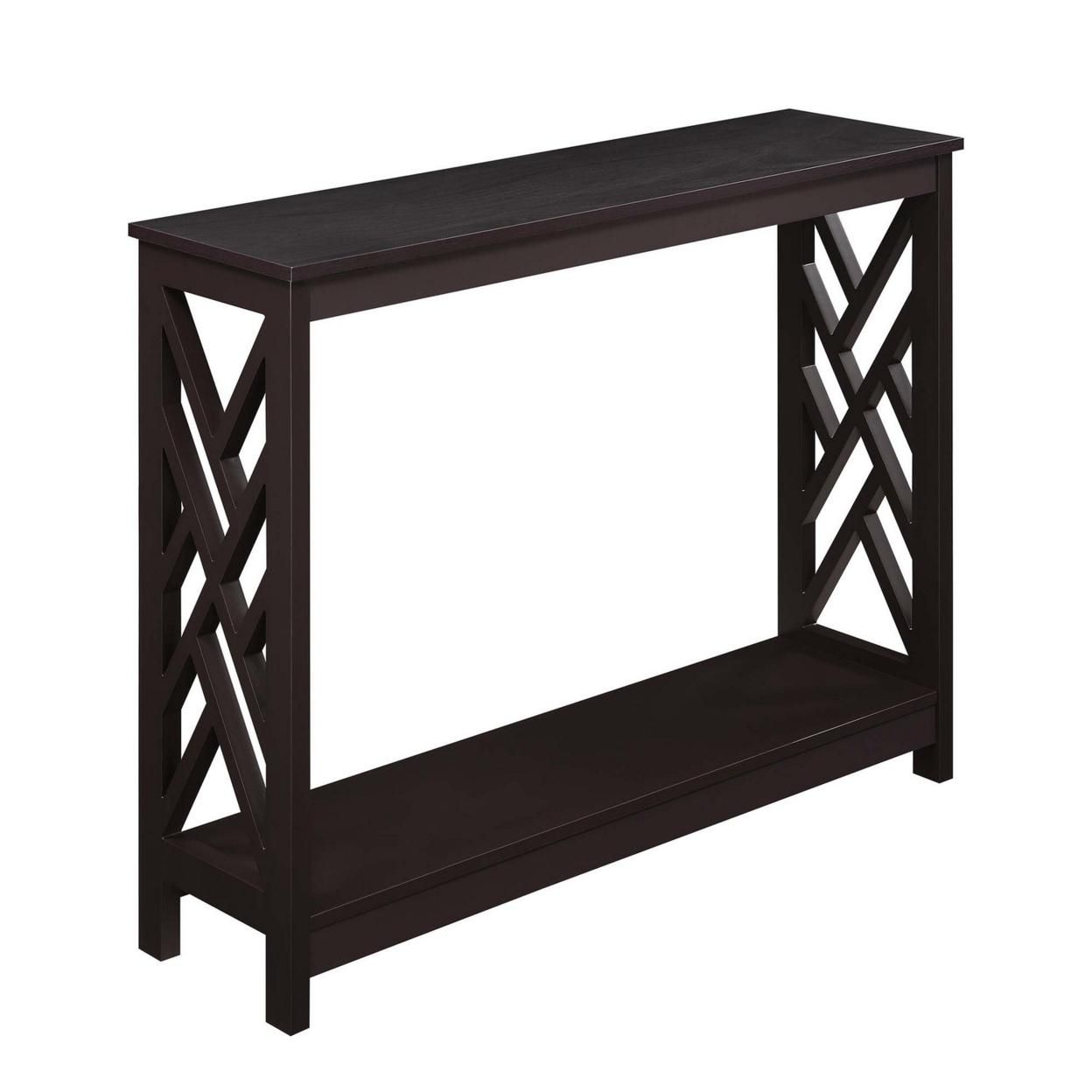 Titan Console Table with Shelf, Espresso