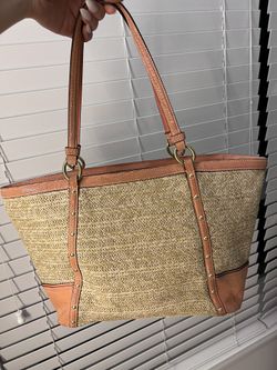 Coach straw tote bag