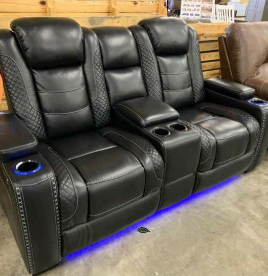$39 Down Payment 🍀🍀Party Time Power Reclining Loveseat with Console