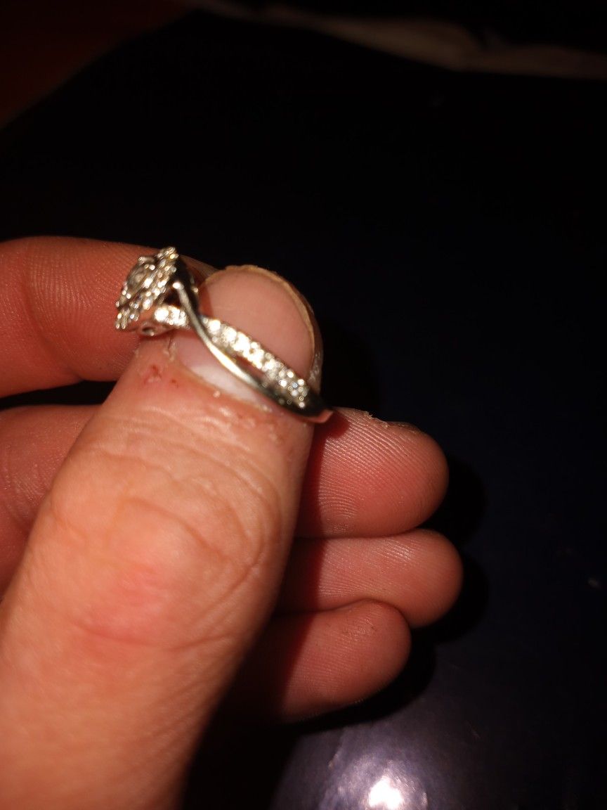 3/8 14k White Gold Pear Diamond Engagement Ring