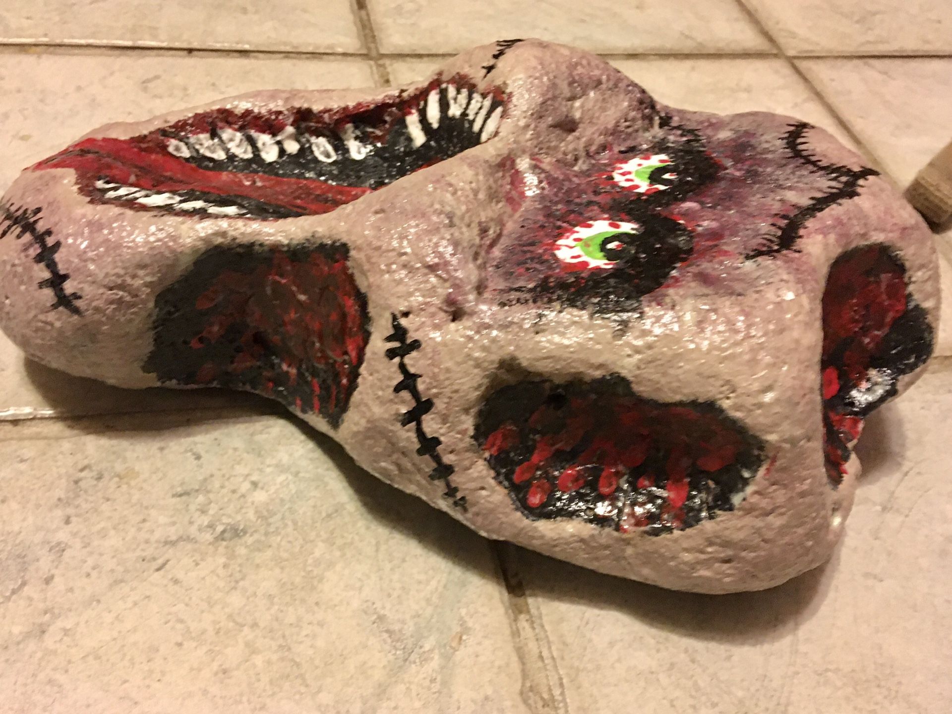 Glow in Dark Zombie Rock Decoration