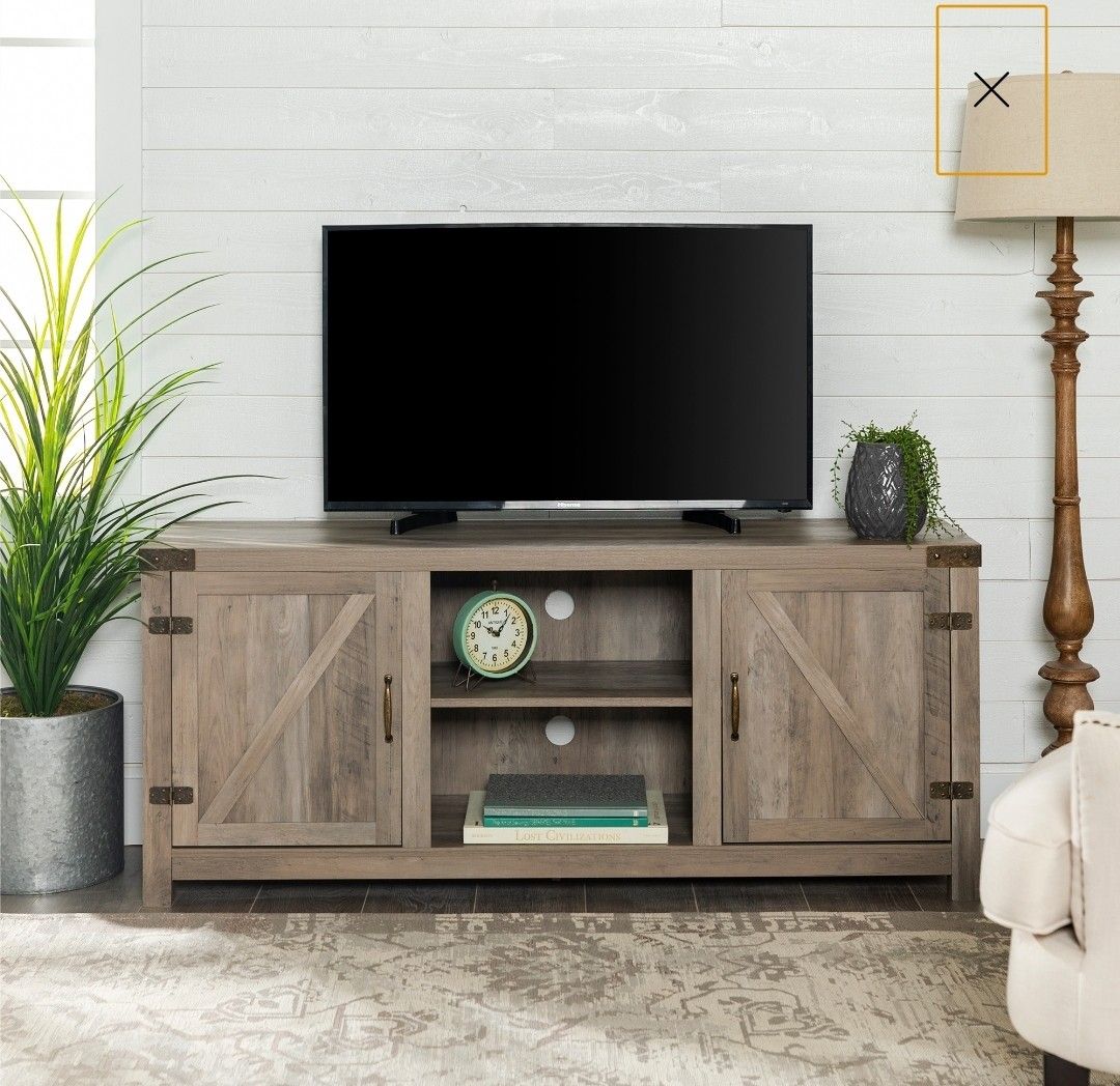 Modern, Rustic Barn Door TV Stand for TV ( 64") - Multiple Finishes