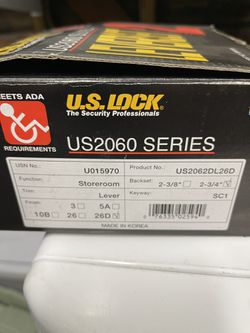3 Pack US Lock Brand 2050C Series Grade-2 US26D Intruder Lever Lockset Retail $69 Here $120 For 3 Pack…… US Lock (Brand Rating: 4.0/5) 2050C Series Gr Thumbnail