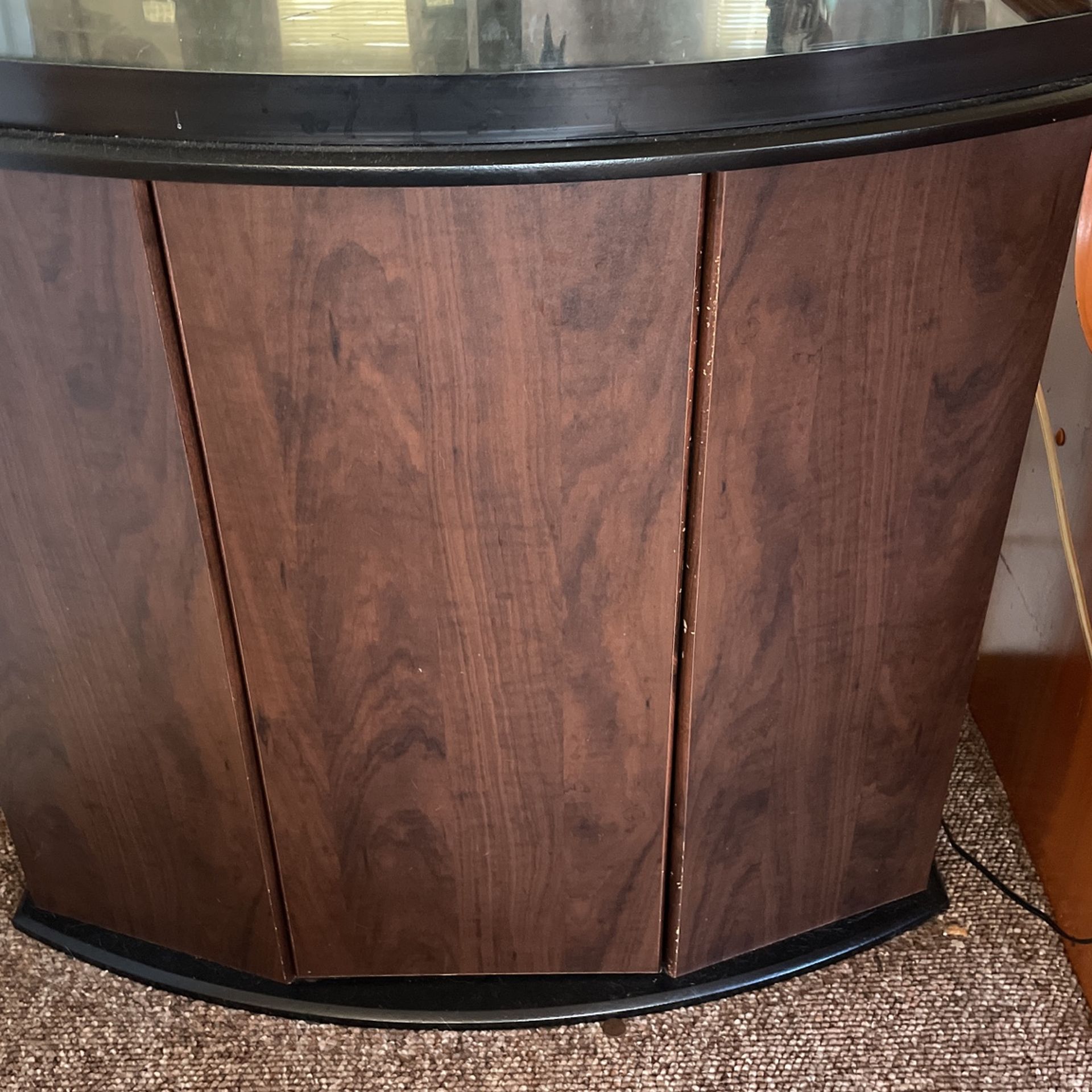 30 Gallon Bowfront Aquarium Tank With Stand, Light And Filter