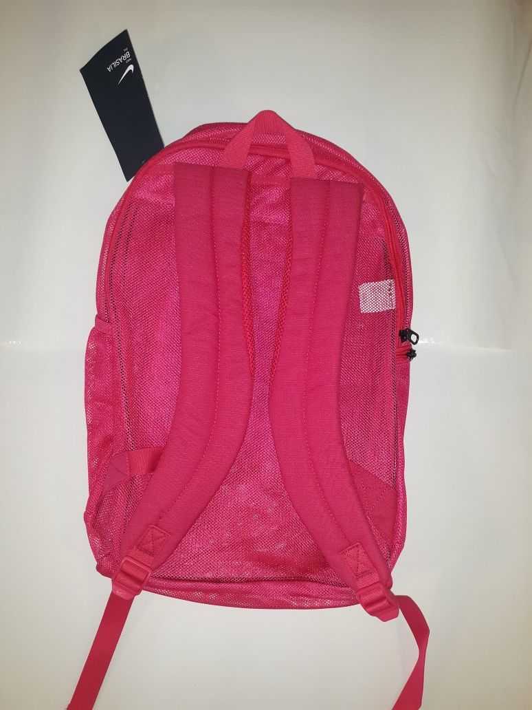 NEW NIKE BRASILIA Adult Mesh/Backpack/ Sports Gym SEE THROUGH BA6050 666