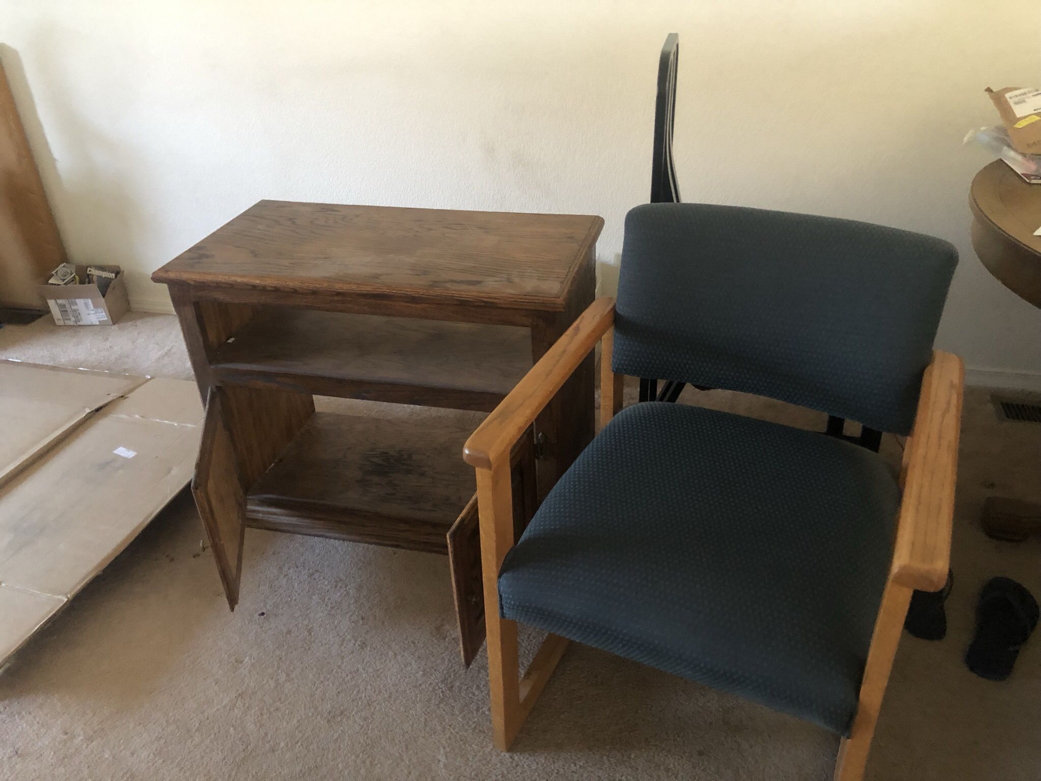 1 Small Multipurpose Table And One Wooden Chair In Free .