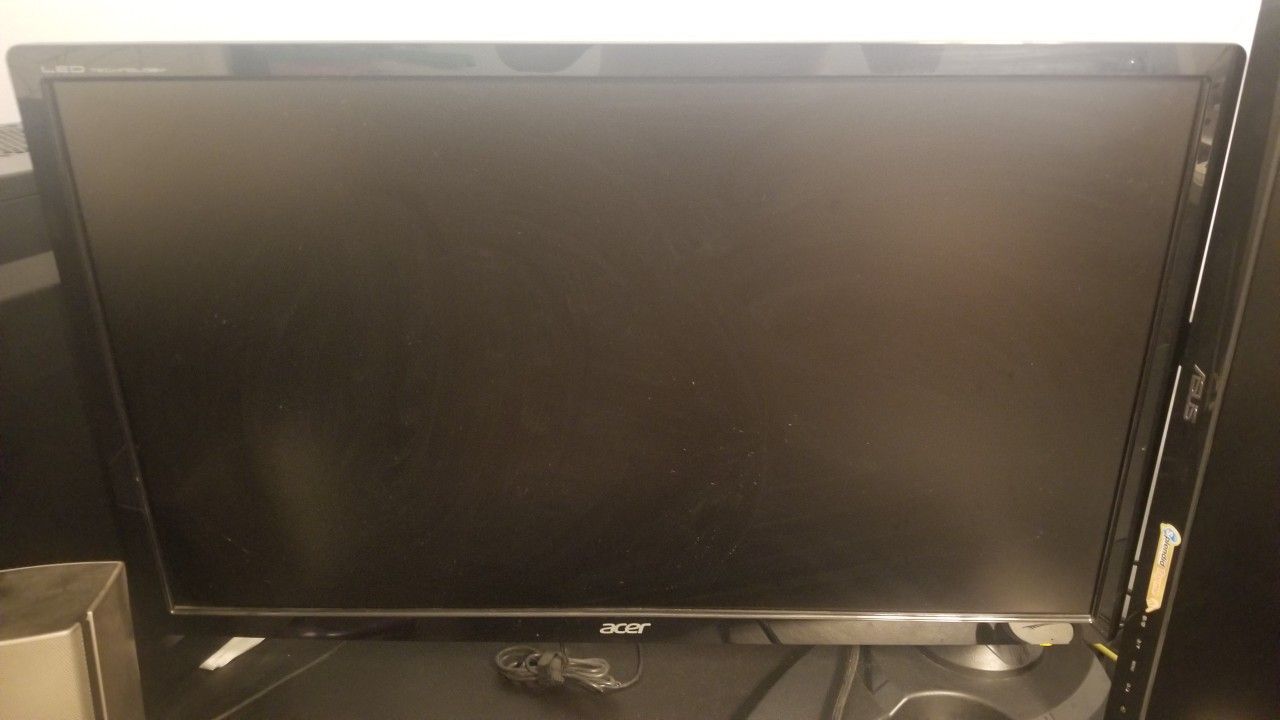 Dual Monitor Set-up 27" Acer and 24" Asus LED With Dual Stand