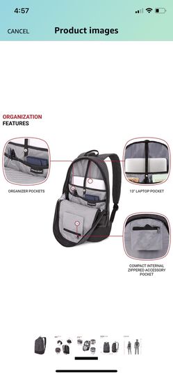 SWISSGEAR 5319 Laptop Backpack for Men and Women, Ideal for Commuting, Work, Travel, College, and School, Fits 13 Inch Laptop Notebook - Grey Heather Thumbnail