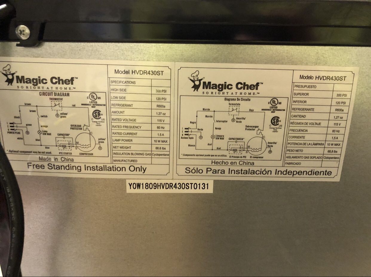 Magic Chef Fridge