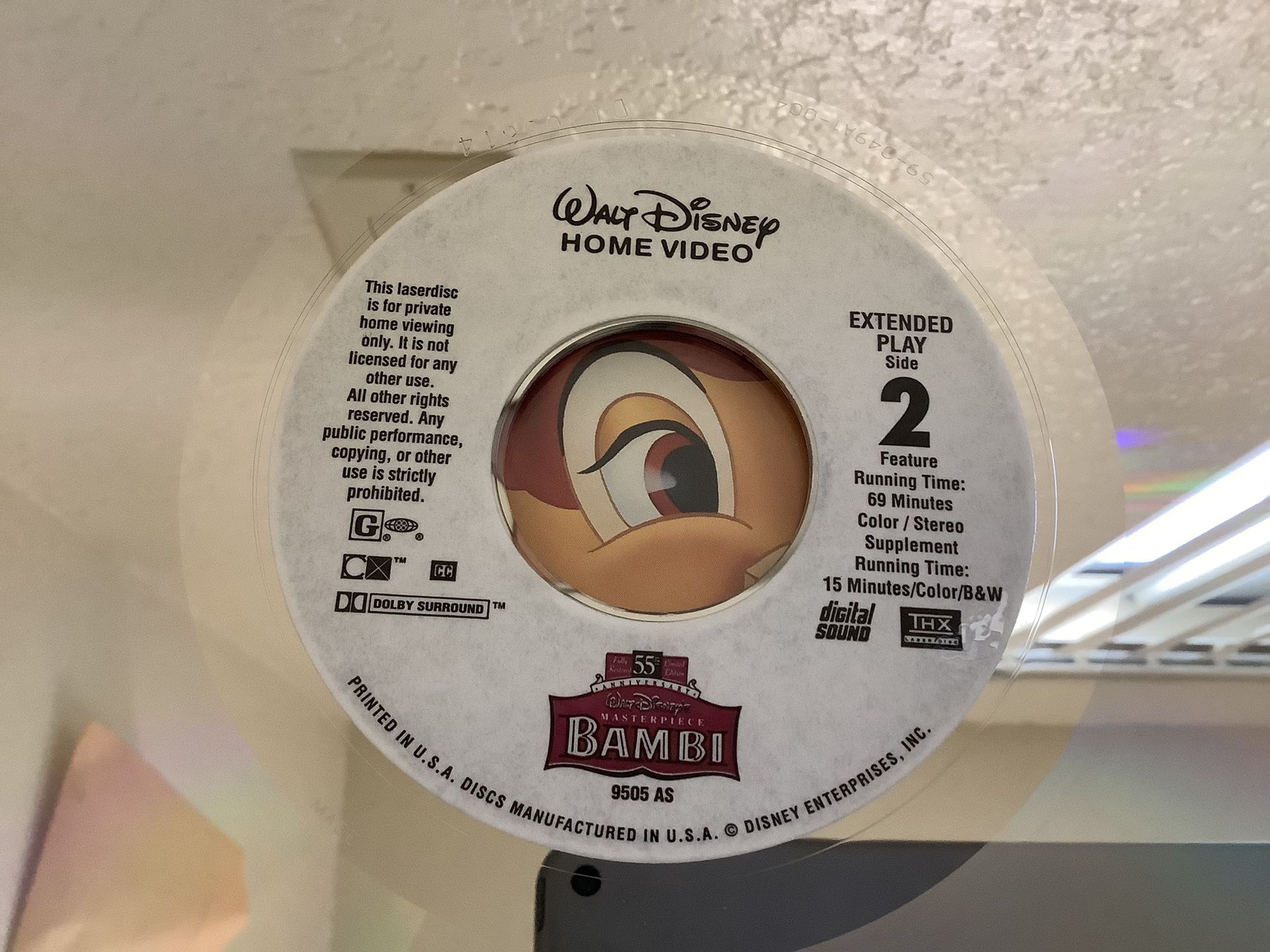 BAMBI LaserDisc Movie - Walt Disney - 1940’s Cartoon Animation