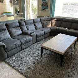 RC Willey Gray Sectional Couch With Reclining - 8 Pieces And Configurable  Thumbnail