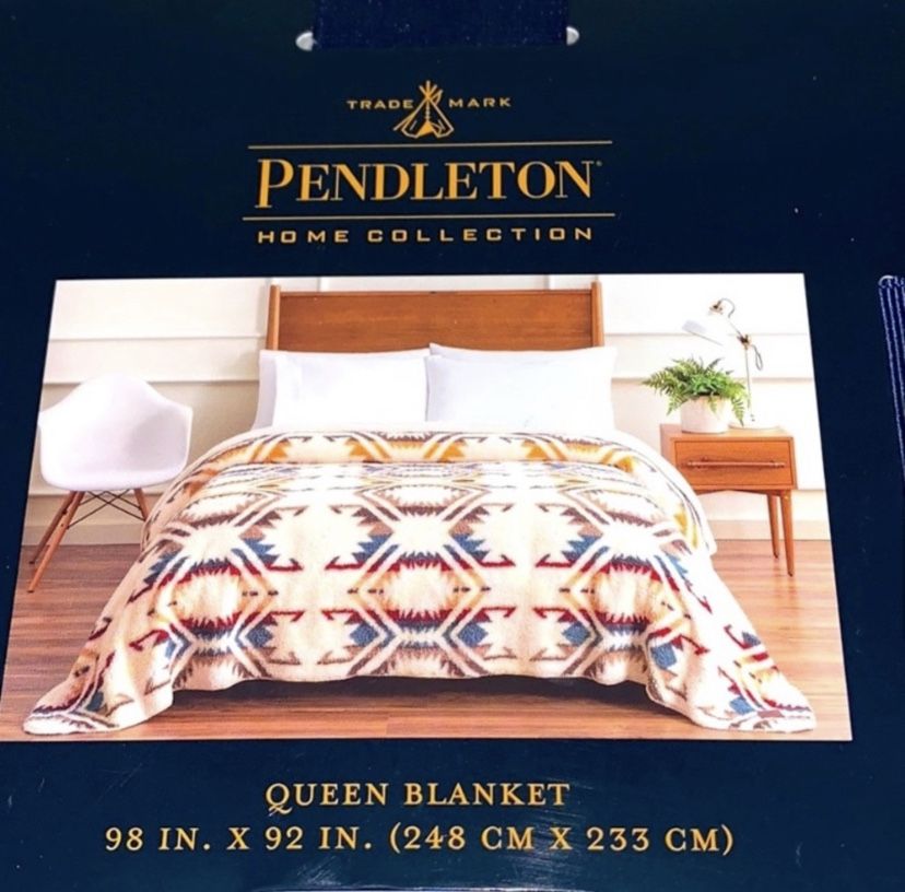 Pendleton Blanket Sherpa Fleece Queen_White Sands Multi