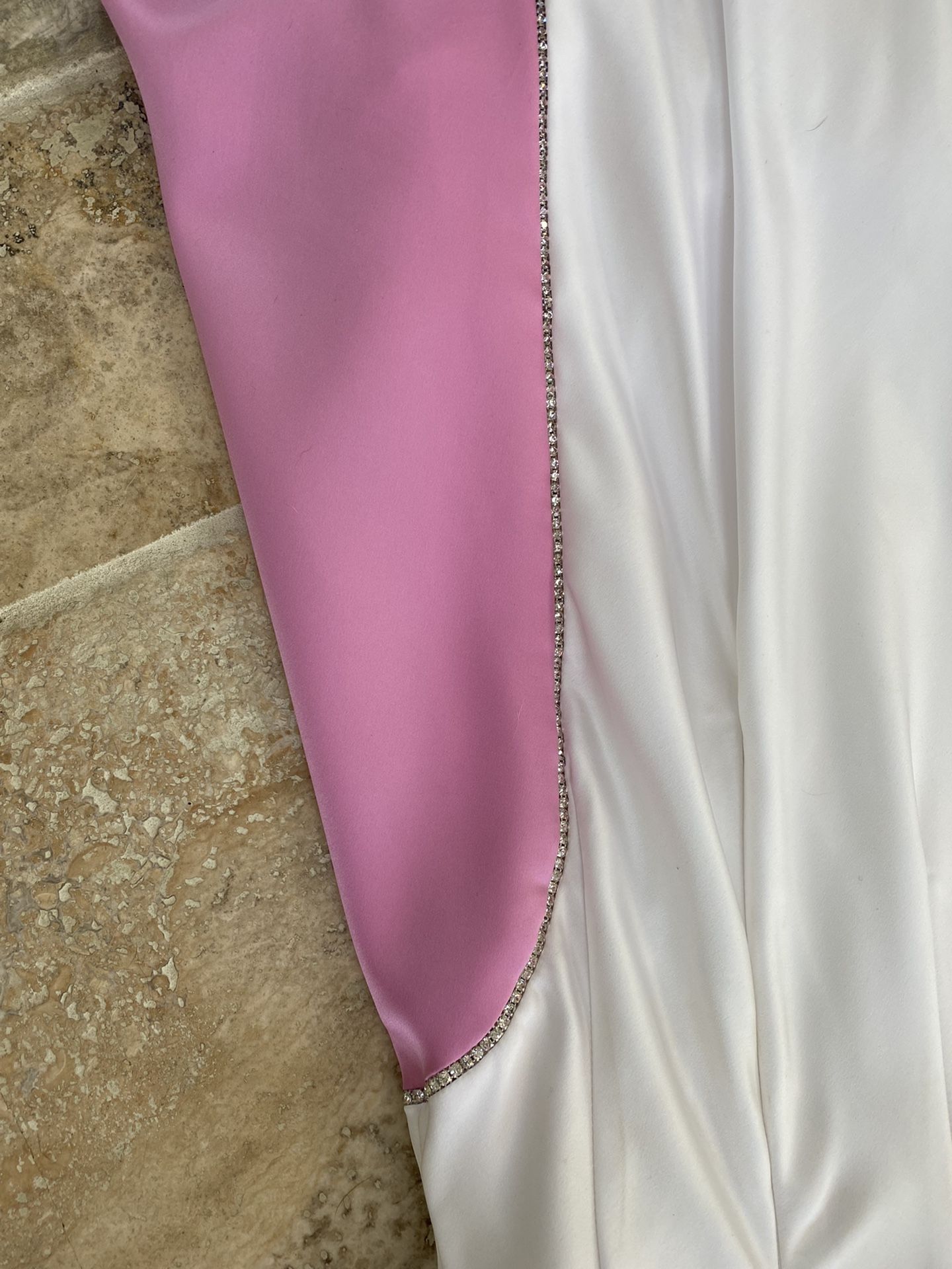 Strapless Pink And White Dress