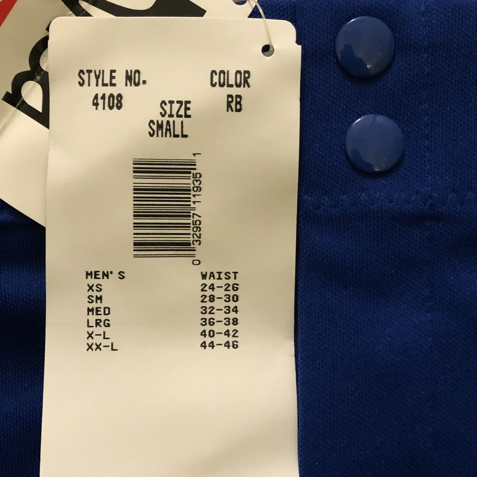 Bike Athletic Style 4108 Blue Adult Baseball Pants w/Belt Loops Size Small NEW