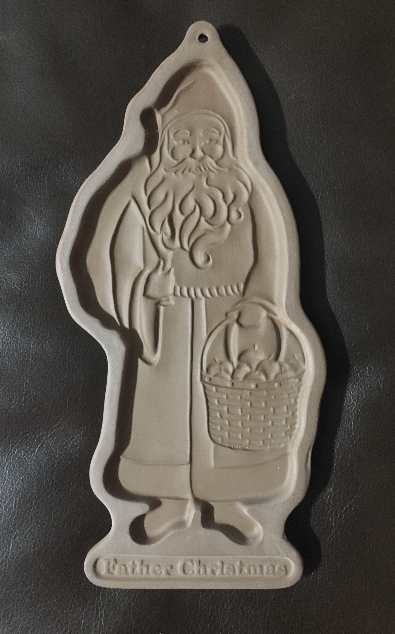 Longaberger 1990 Pottery Father Christmas Cookie Mold