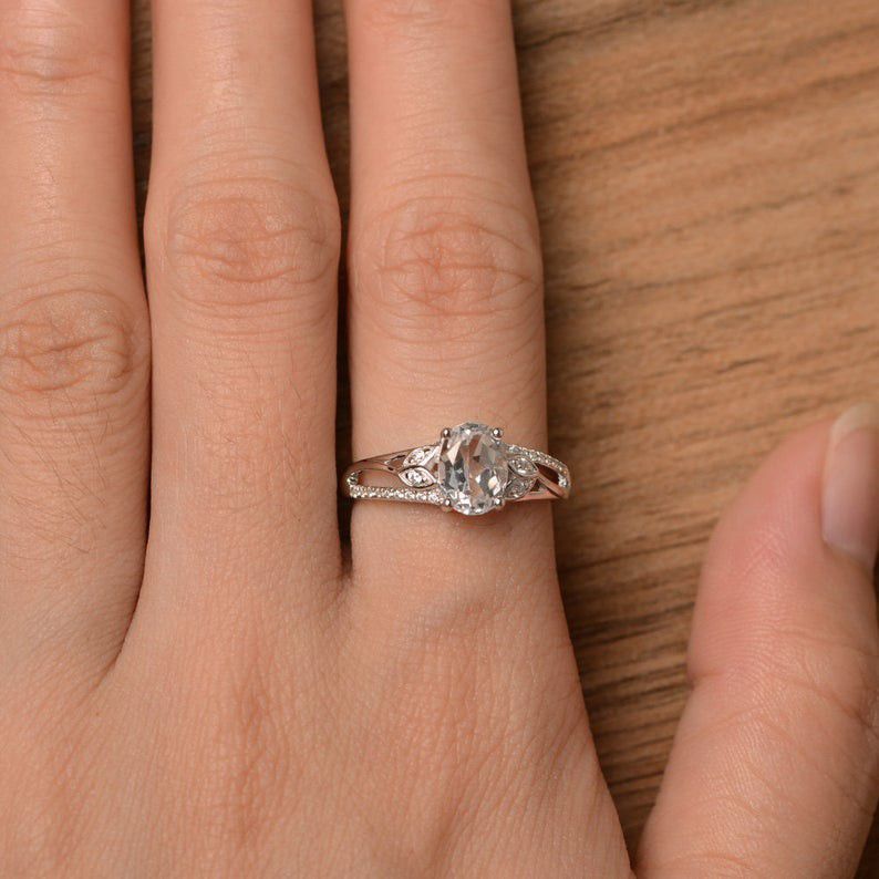 "Refine Oval Pure Zircon Romantic Silver Elegant Rings for Women, PD587
