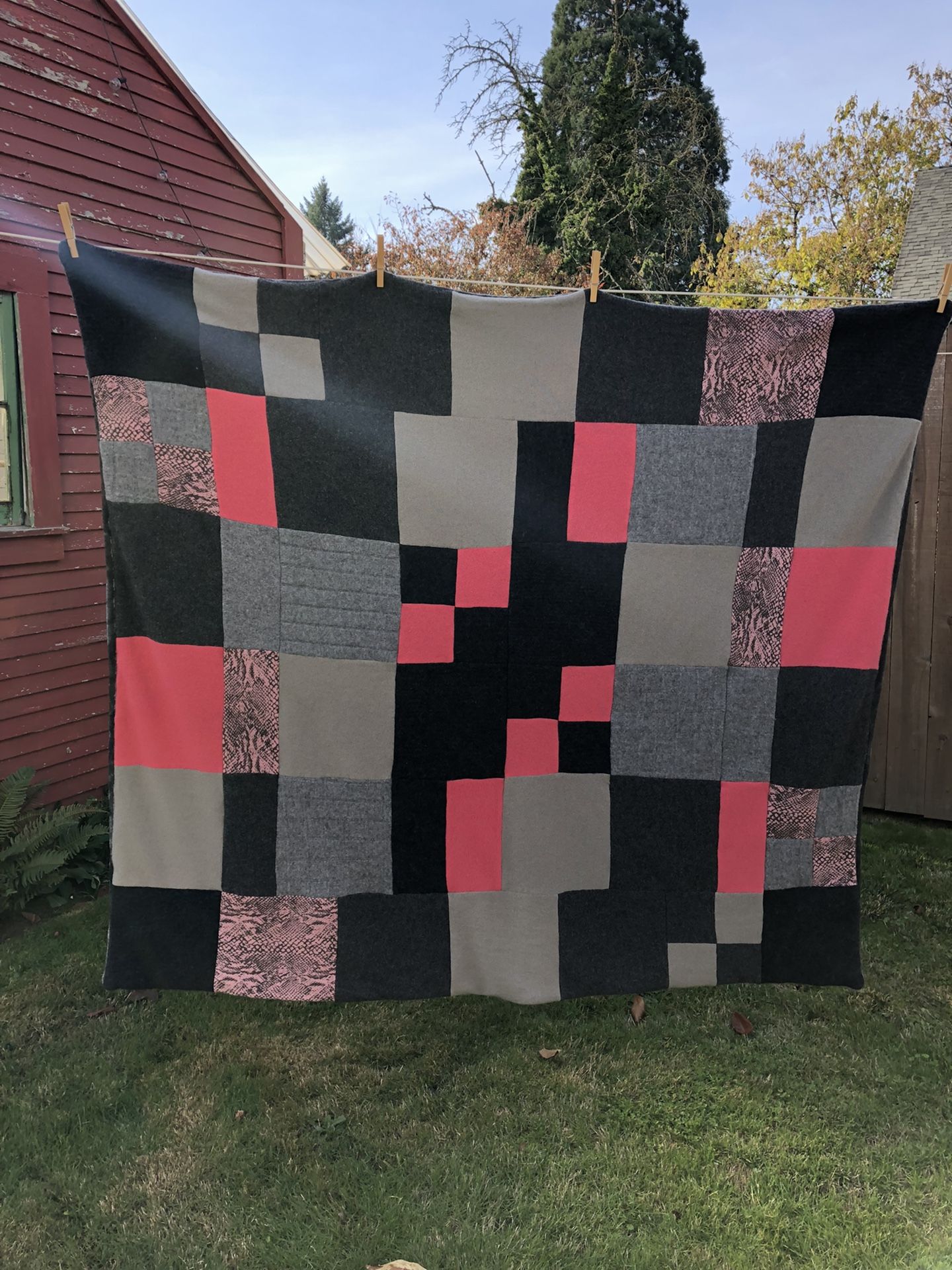 Upcycled cashmere throw blanket