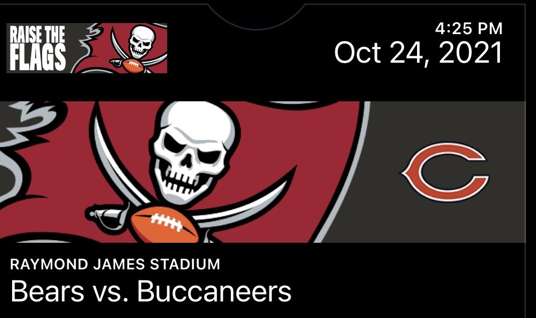 2 Tickets For The Game Today Bucs Vs Bears