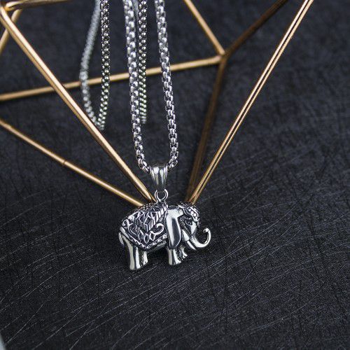 "Zodiac Auspicious Animal Elephant Pendant necklace for women/men, N90201P222
 