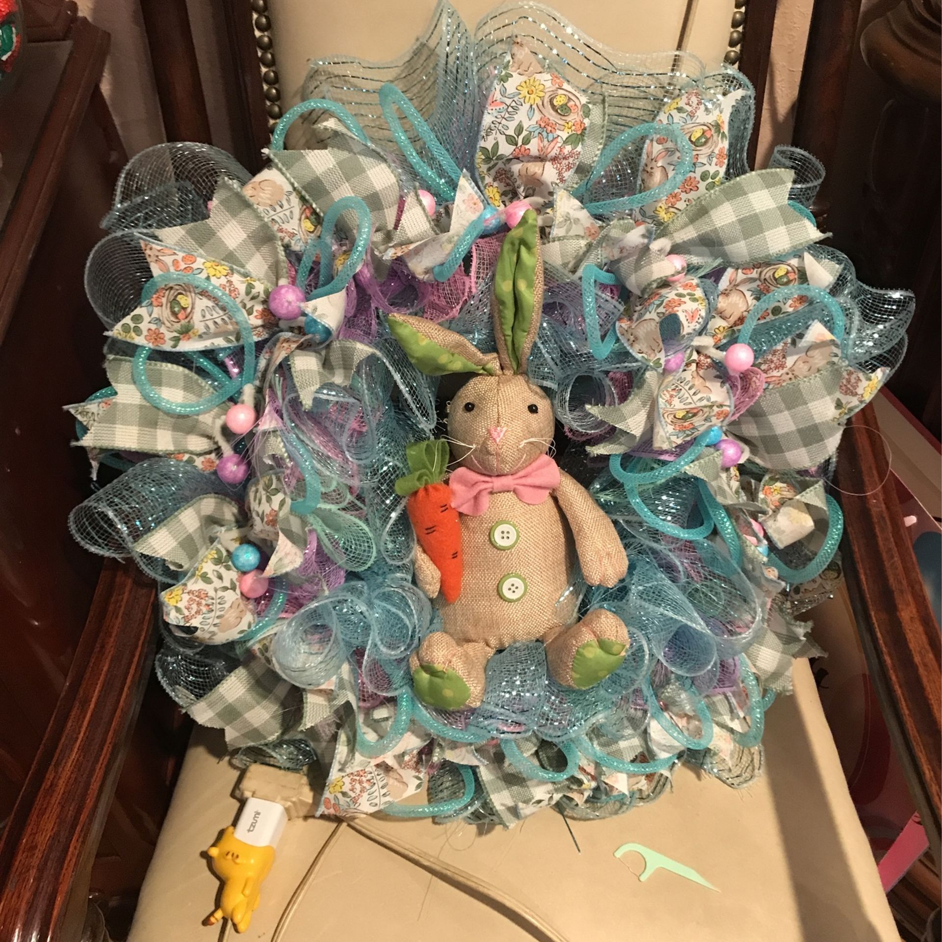 Easter Wreath And Easter Table Center Piece