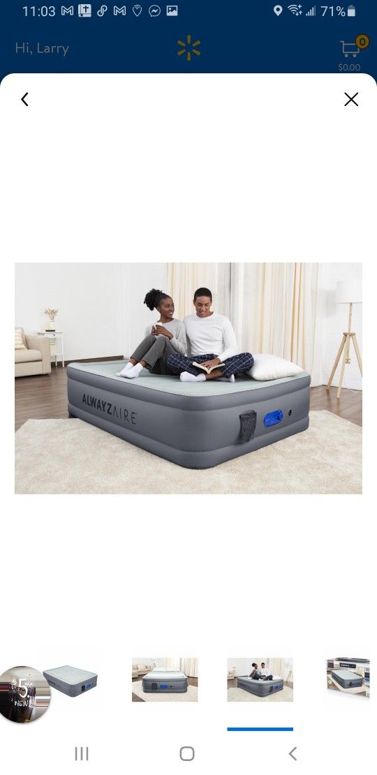 $50.New Open Box 20 in.height Queen Air Mattress Alwayzaire
Build-in dual pump with USB PORT