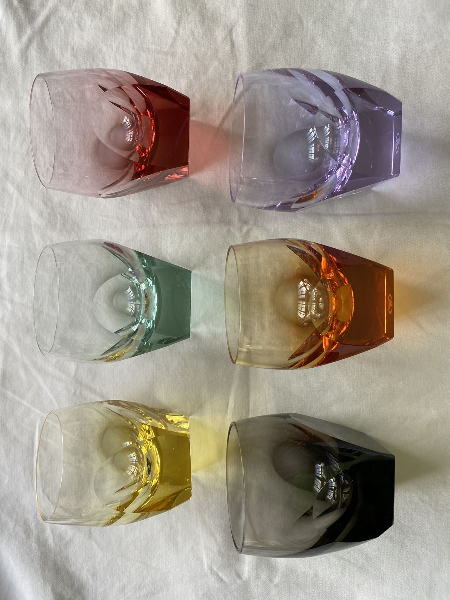 Moser Shot Glass Set of 6 w/ assorted colors