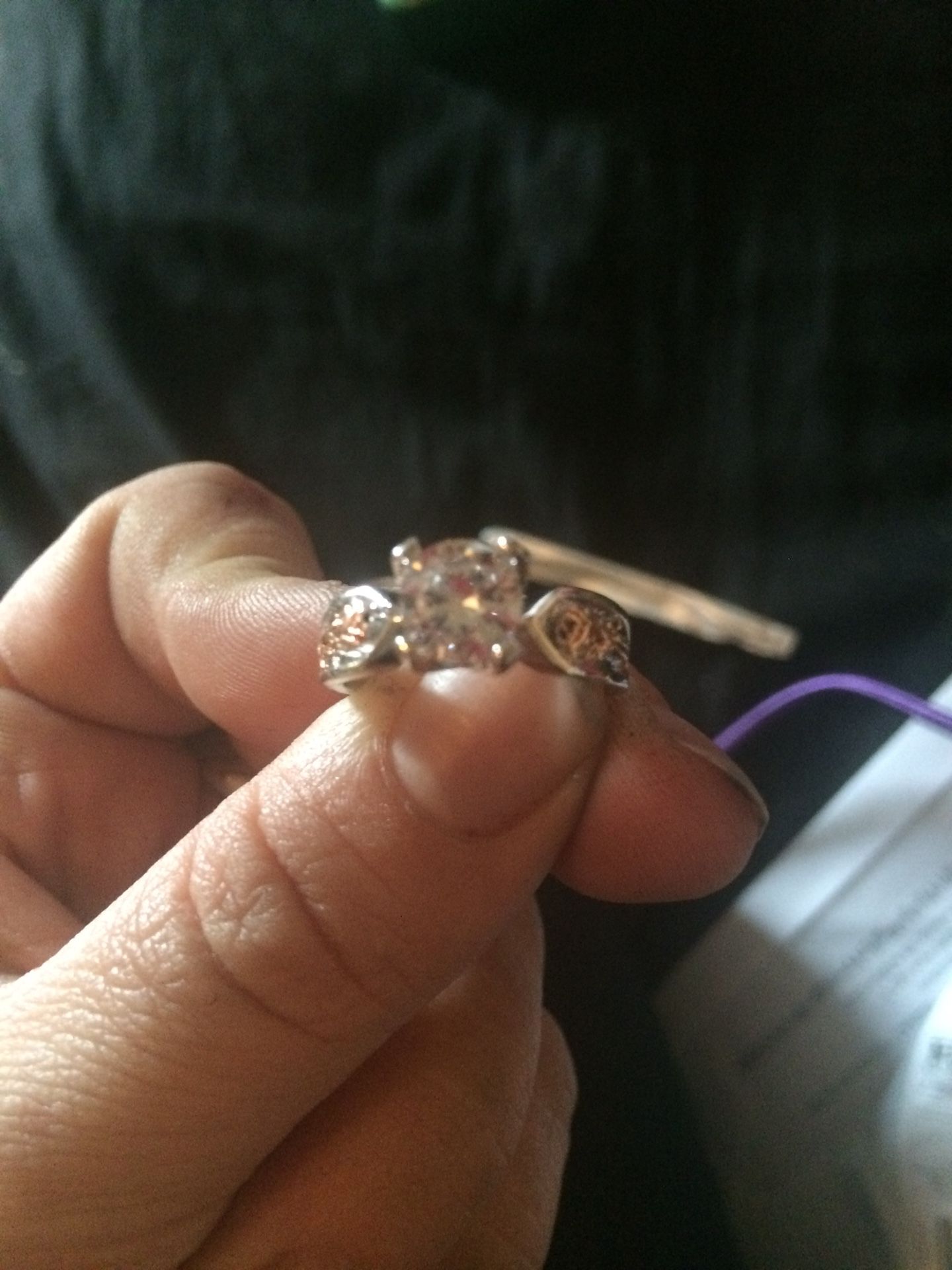 1/4 carat white topaz wedding/engagement ring set in sterling silver